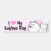 American Eskimo Dog / German Spitz Love Bumper Stickers