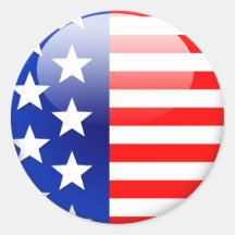 American Flag 2.0 Round Stickers