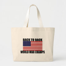 American Flag Back To Back World War Champs Canvas Bag