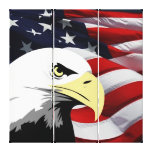 American Flag/Bald Eagle 3 Panel Canvas Print