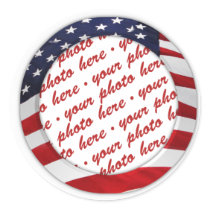 American Flag Circle Photo Frame Sticker