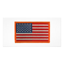 American flag custom photo card