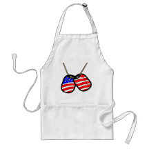 American Flag Dog Tags Apron