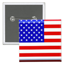 American Flag Glossy Button Pin