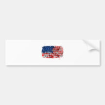 American FLag Graffiti Bumper Sticker