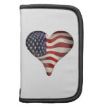 American Flag In A Heart Folio Planners
