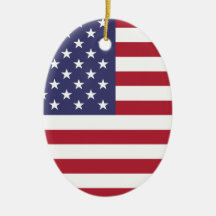 American Flag Oval Ornament