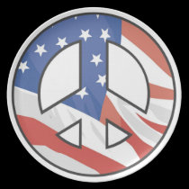 American Flag Peace Sign Plate plates