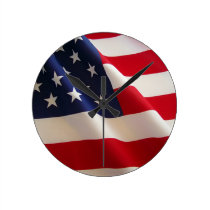 American Flag wall clocks