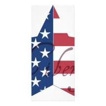 American Flag Star Liberty Personalized Rack Card