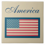 American Flag Trivet Tile