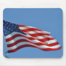 American Flag waving in the breeze mouse pad