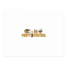 american football helmet ball beer chips party postcard