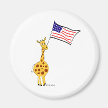 American Giraffe Refrigerator Magnet