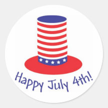 American Hat July 4th Stickers