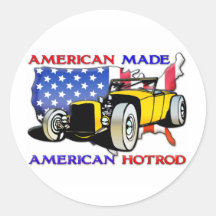 American Hotrod 1 Round Sticker