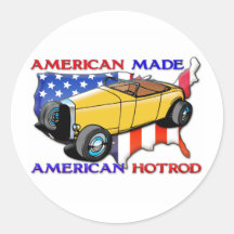American Hotrod Round Stickers