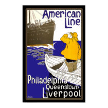 American Lines Sailor in Boat Meeting Liner posters