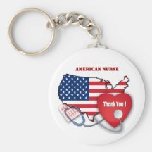 American Nurse. Nurses Day Gift Keychains