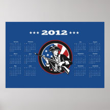 American Patriot Flag Poster Calendar 2012