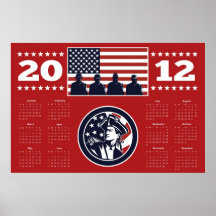 American Patriot Flag Poster Calendar 2012