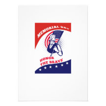 American Patriot Memorial Day Poster Greeting Card Custom Announcements
