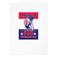 American Patriot Memorial Day Poster Greeting Card Custom Invitation