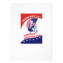 American Patriot Veterans Day Poster Greeting Card Invitation