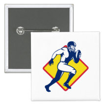 American Quarterback Football Player Running Pin