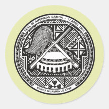 American Samoa Coat of Arms detail Round Stickers