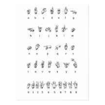 American Sign Language (ASL) Post Cards