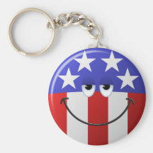 American Smiley Face Key Chains