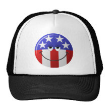 American Smiley Face Mesh Hats