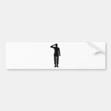 American soldier saluting silhouette bumper stickers