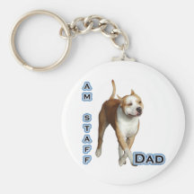 American Staffordshire Dad 4 - Keychain