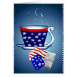 American Tea Cup and Bag  Poster Greeting Card