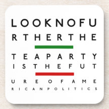 American Tea Party Eye Chart Drink Coaster
