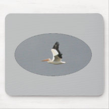 American White Pelican in Flight Mousepad