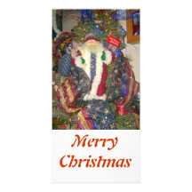Americana Santa in Tree Photo Card Template