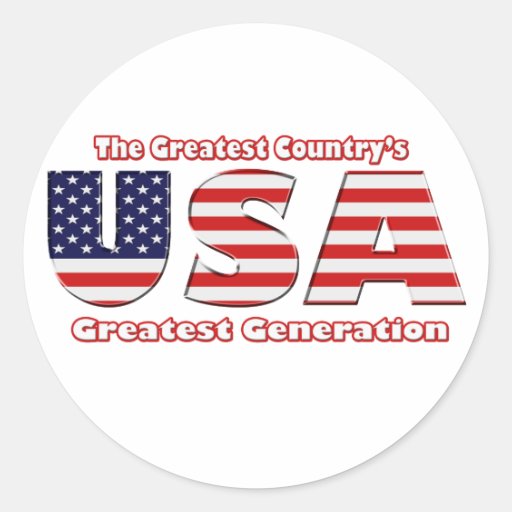 America's Greatest Generation Round Sticker