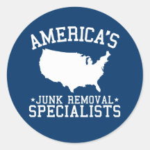 Americas Junk Removal Specialists Round Sticker