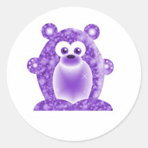 Amethyst Birthstone Bear Sticker