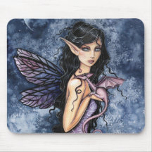Amethyst Dragon Purple Fairy Fantasy Art Mousepad