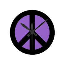 Amethyst Peace Sign Wall Clock wall clocks