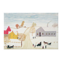 Amish Village Stretched Canvas Prints