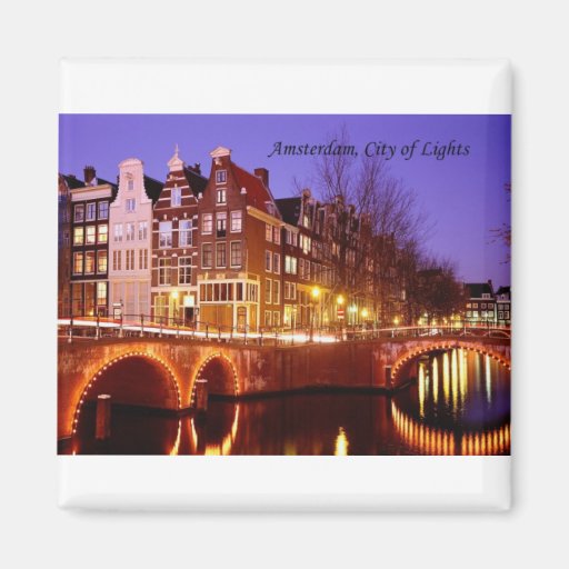 Amsterdam, City of Lights (by St.K.) Refrigerator Magnets