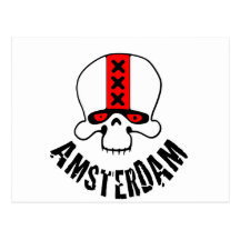 Amsterdam Skull Red By Amsterdamned Wens Kaart