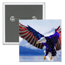 An American Eagle Pinback Button