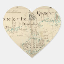 An Authentic 1690 Pirate Map Heart Stickers