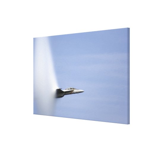 An F/A-18E Super Hornet reaches the speed of so Canvas Print
